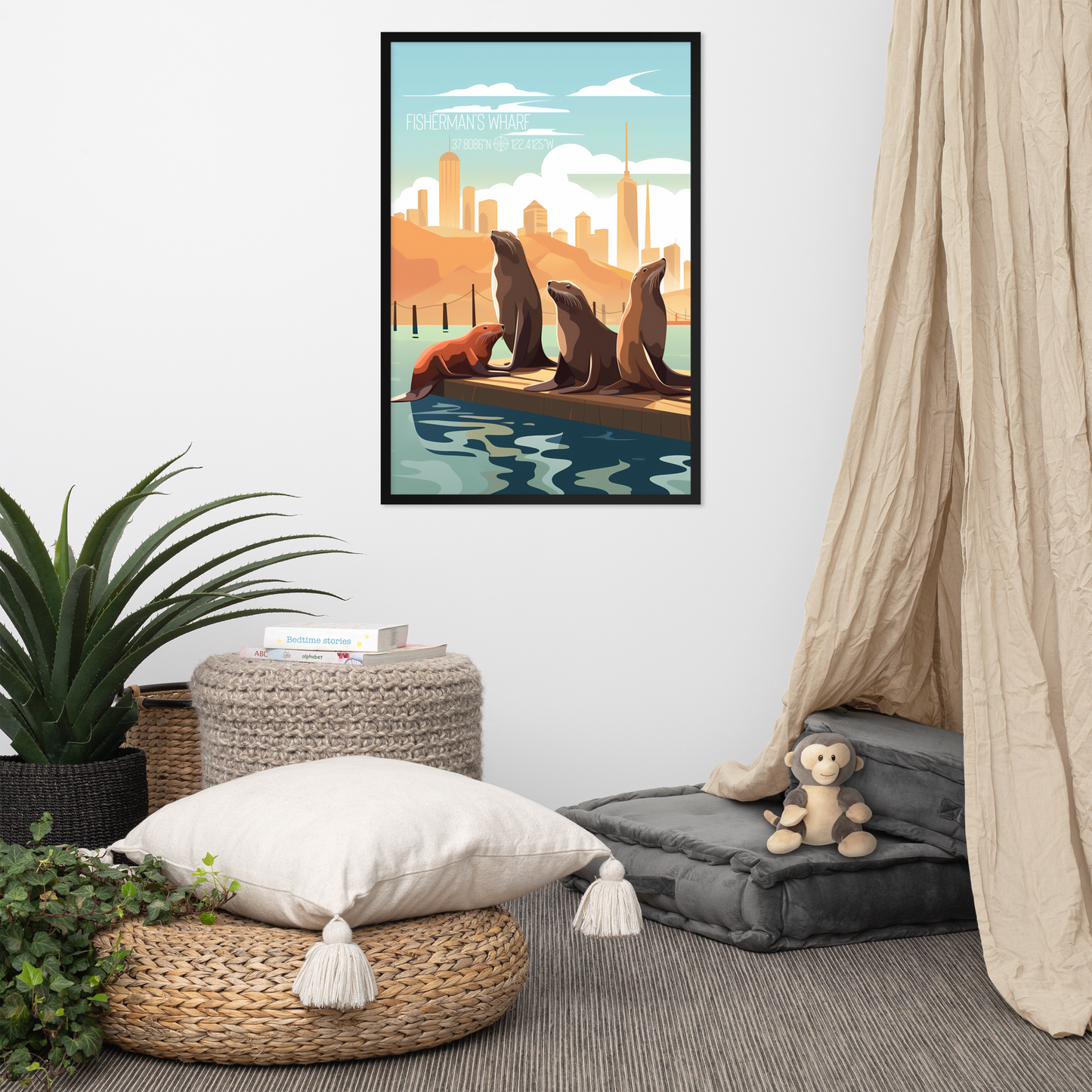 California - Fisherman's Wharf (Framed poster)