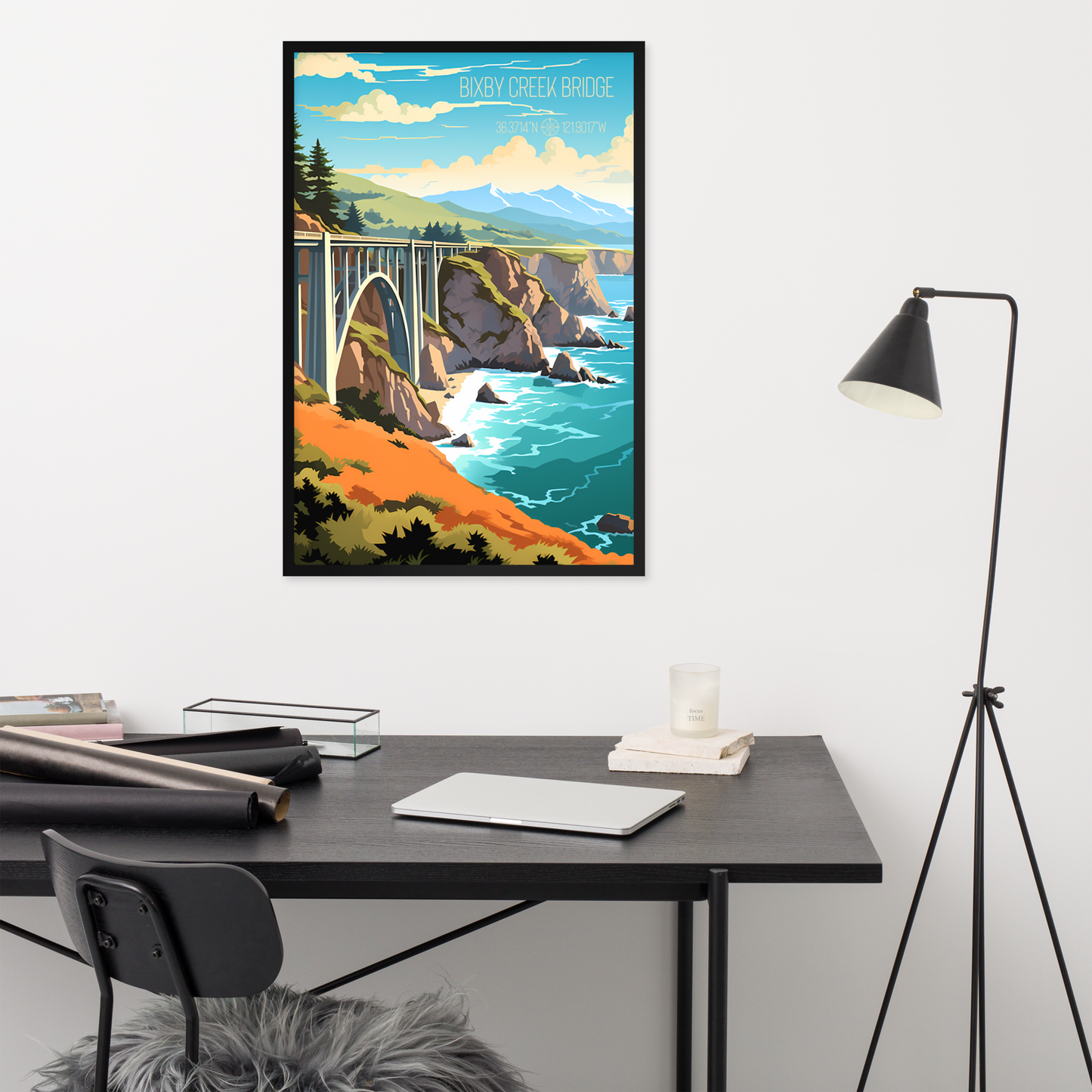 California - Bixby Creek Bridge (Framed poster)