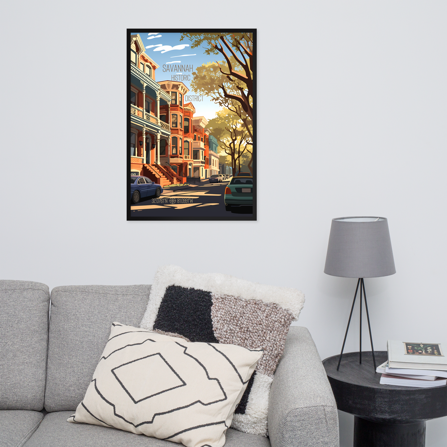 Georgia - Savannah Historic District (Framed poster)