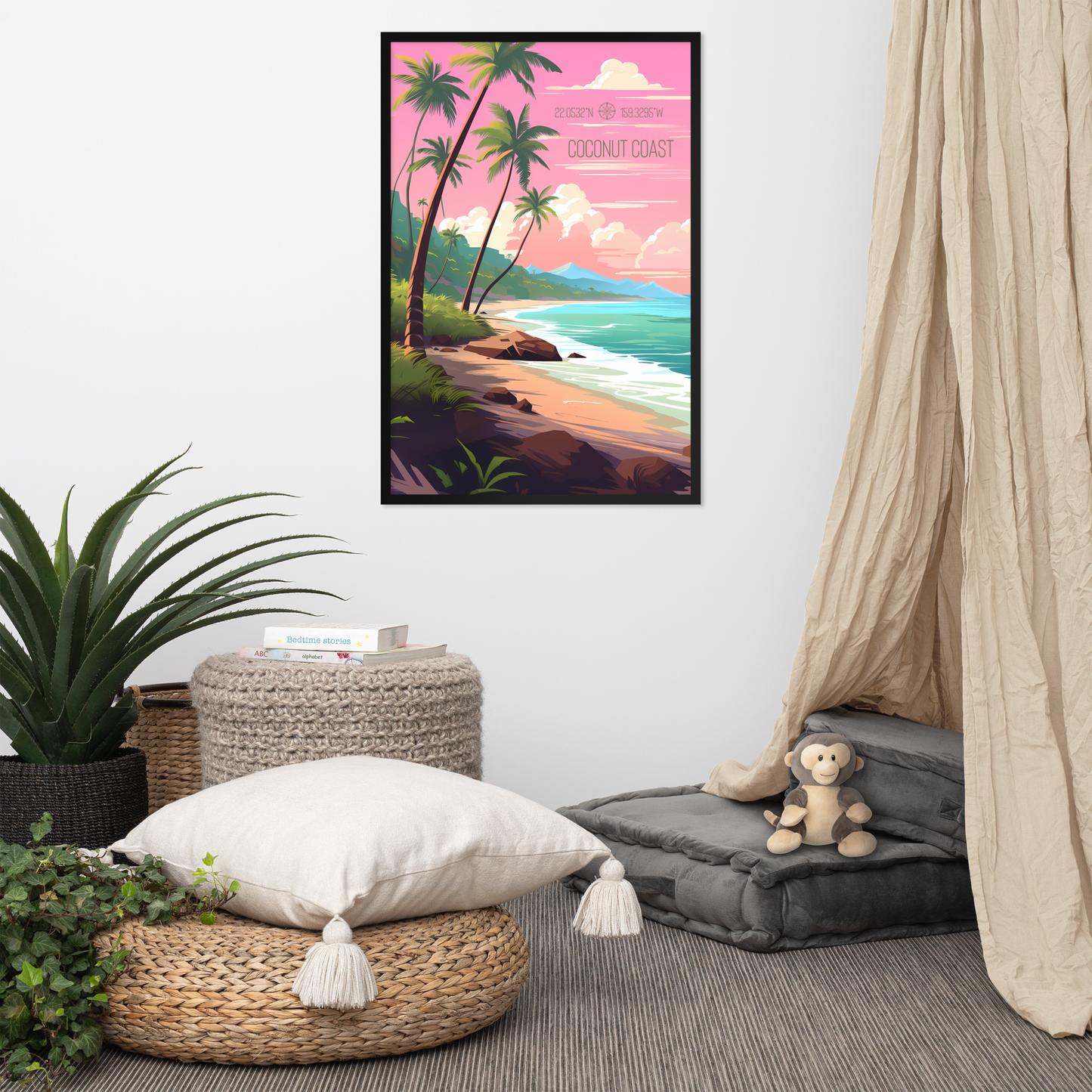 Hawaii - Coconut Coast (Framed poster)