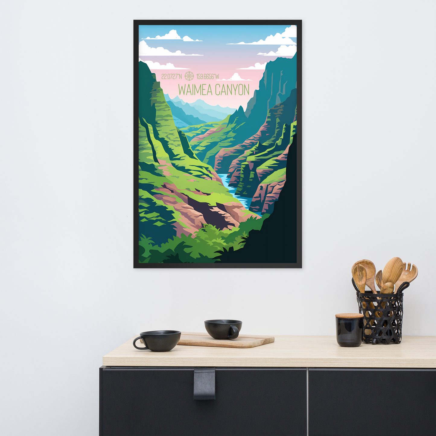 Hawaii - Waimea Canyon (Framed poster)