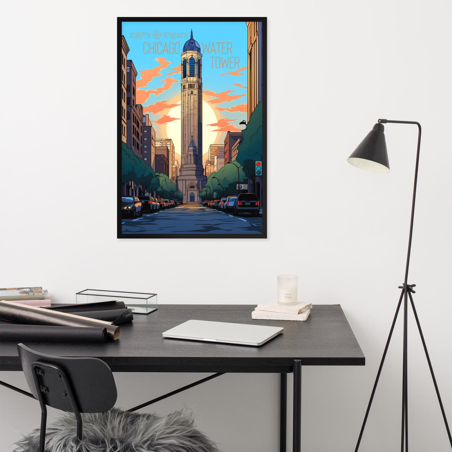 Illinois - Chicago Water Tower (Framed poster)