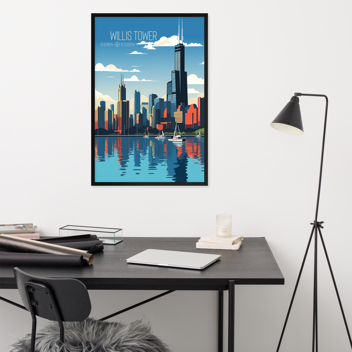 Illinois - Willis Tower (Framed poster)