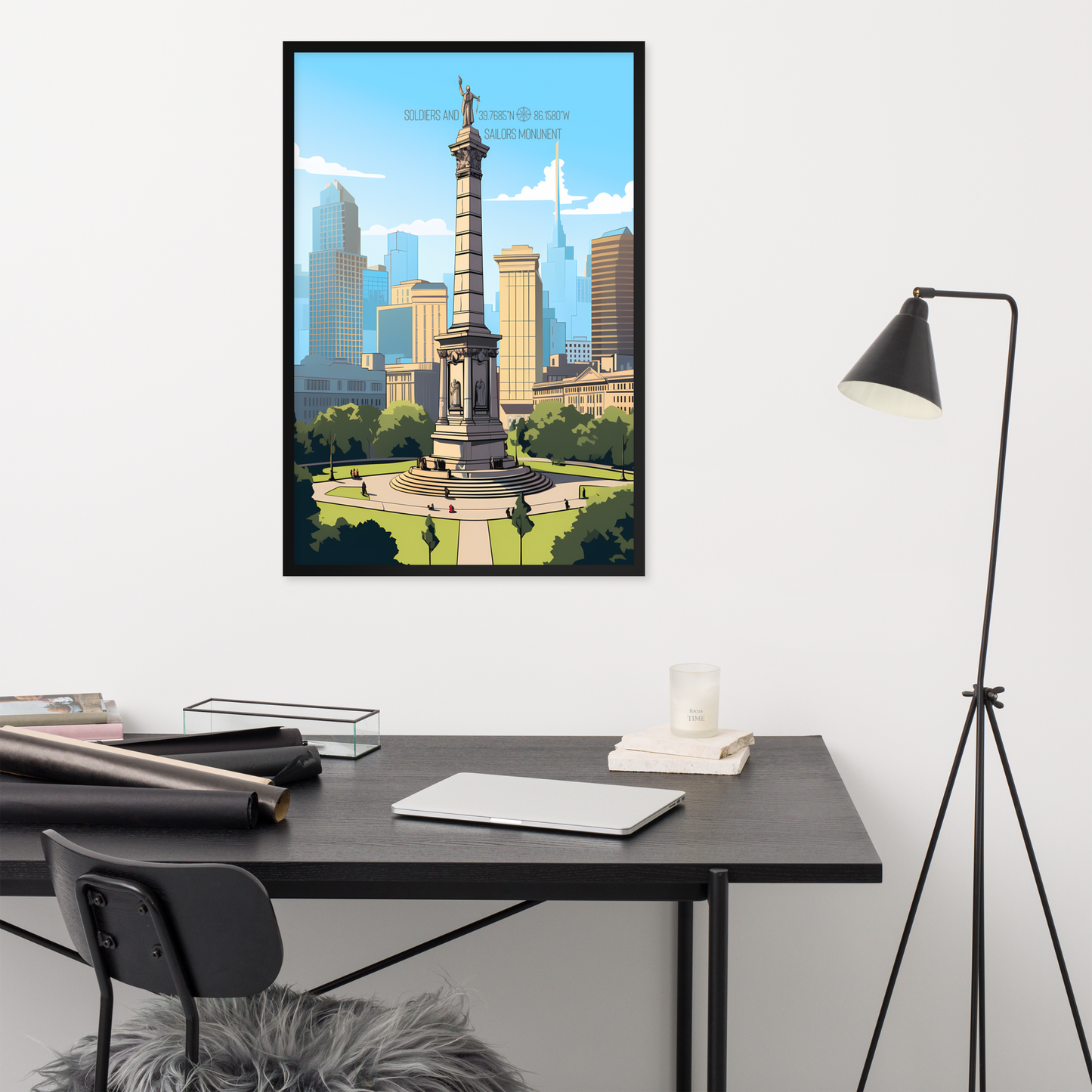 Indiana - Soldiers and Sailors Monument (Framed poster)