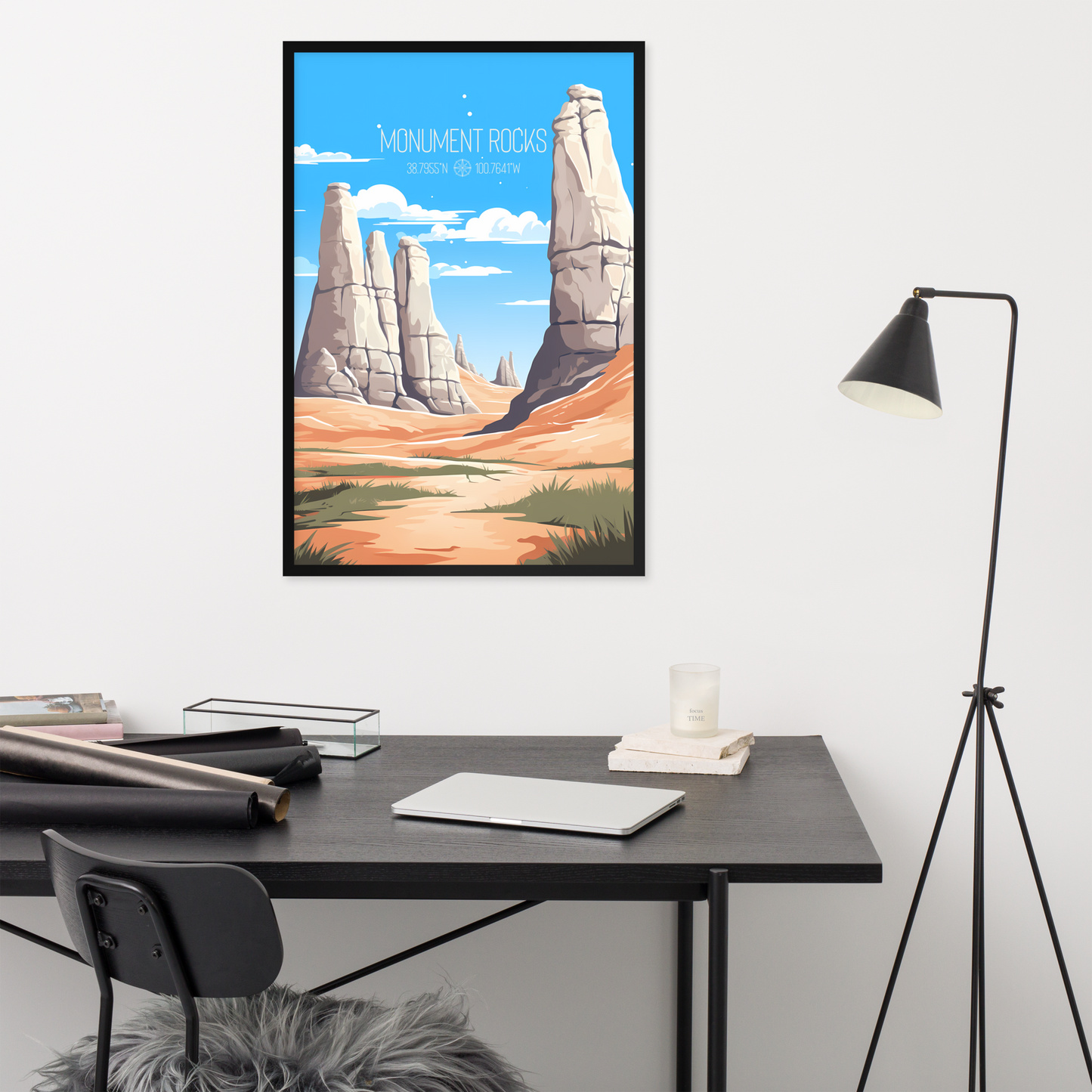 Kansas - Monument Rocks (Framed poster)