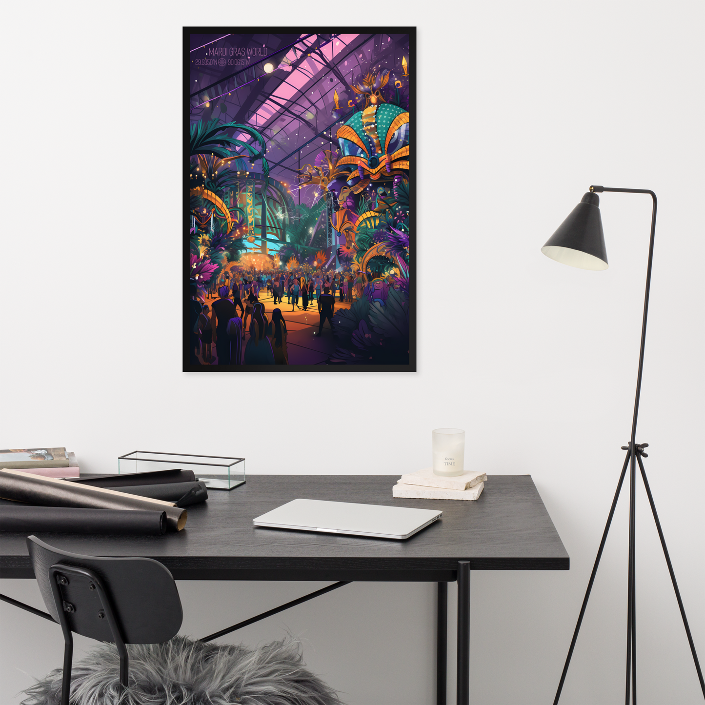 Louisiana - Mardi Gras World (Framed poster)