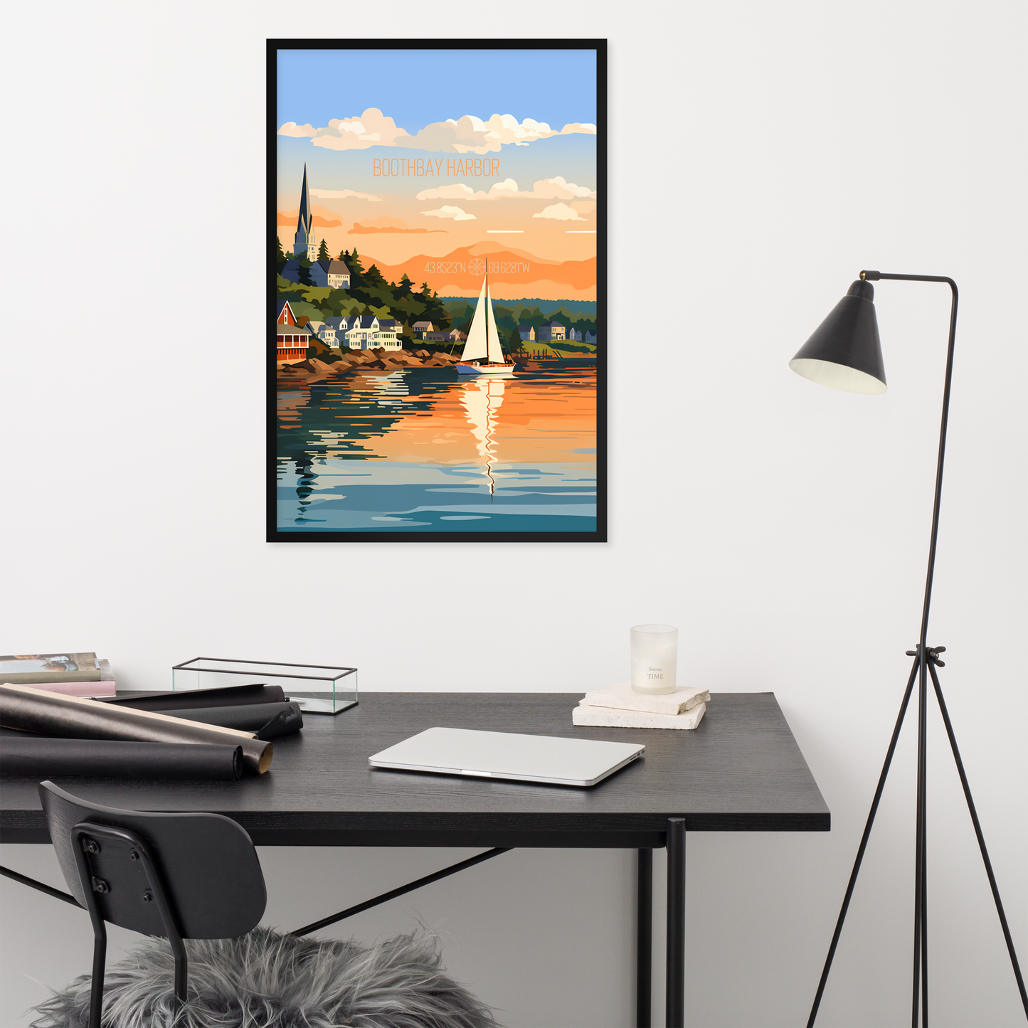 Maine - Boothbay Harbor (Framed poster)