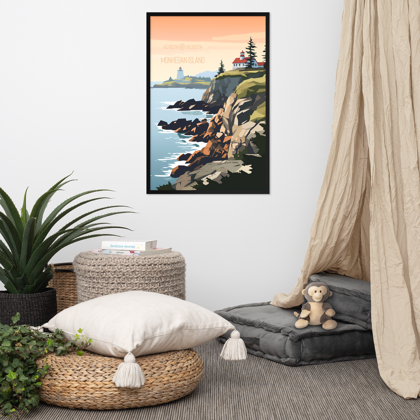 Maine - Monhegan Island (Framed poster)