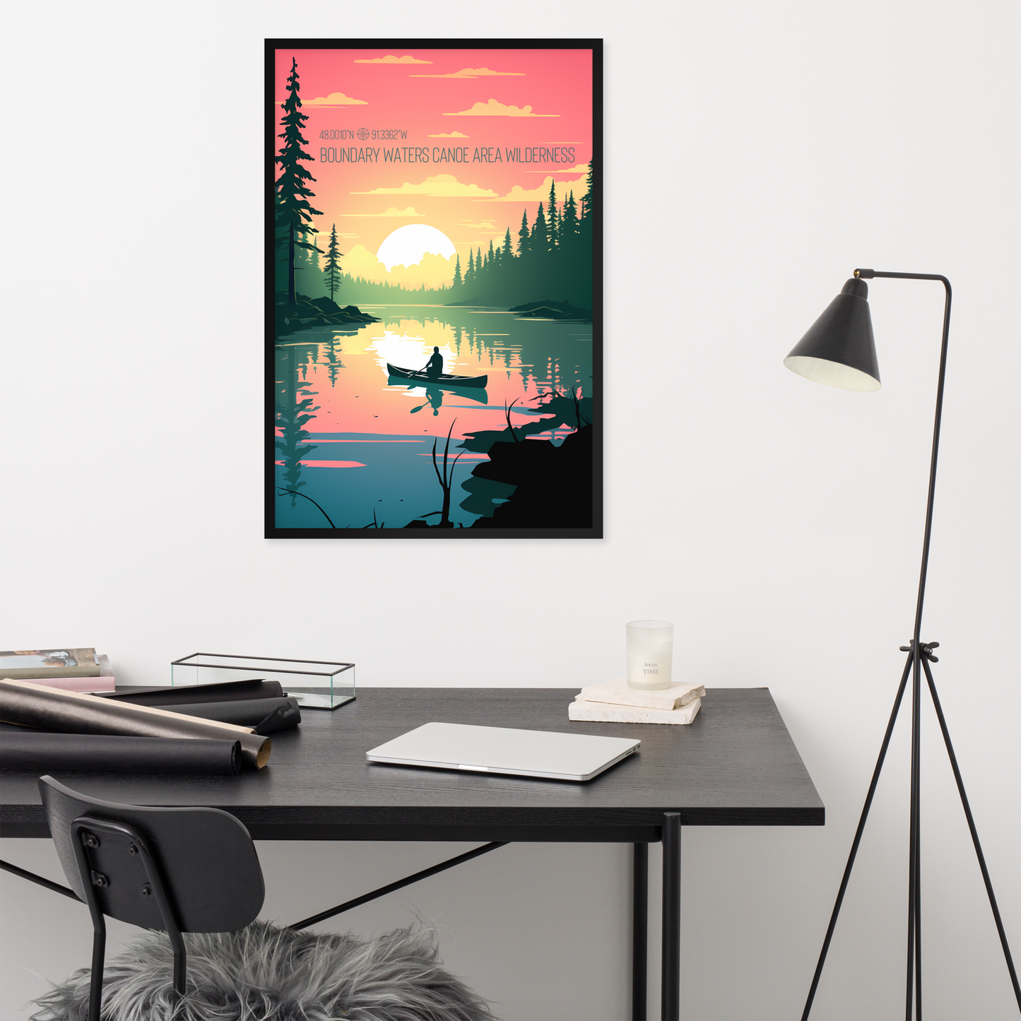 Minnesota - Boundary Waters Canoe Area Wilderness (Framed poster)