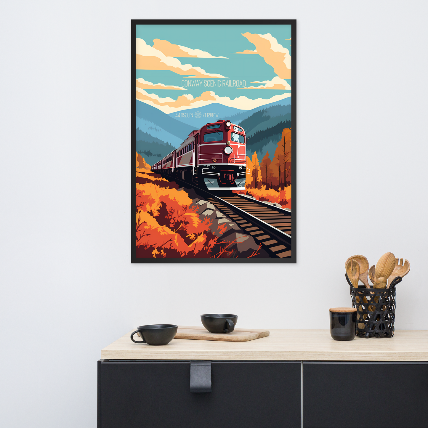 New Hampshire - Conway Scenic Railroad (Framed poster)