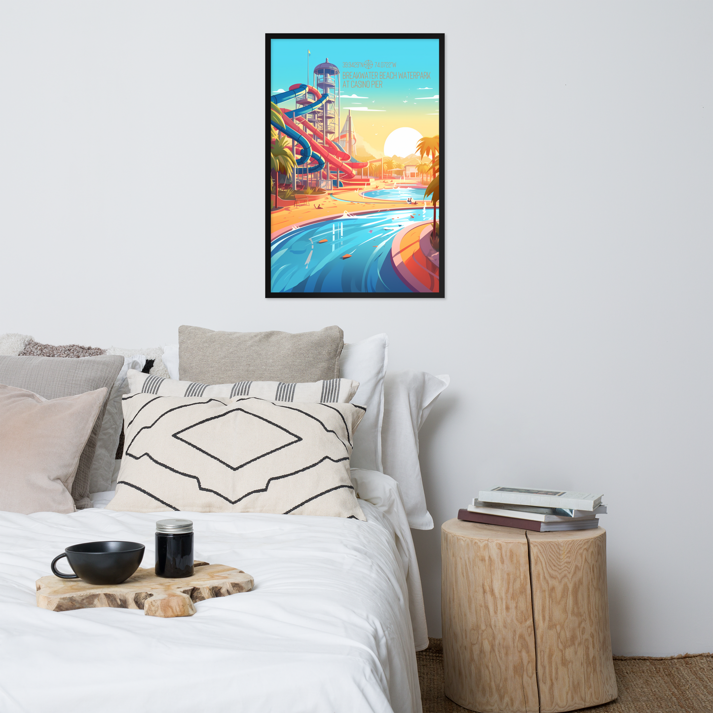 New Jersey - Breakwater Beach Water Park (Framed poster)