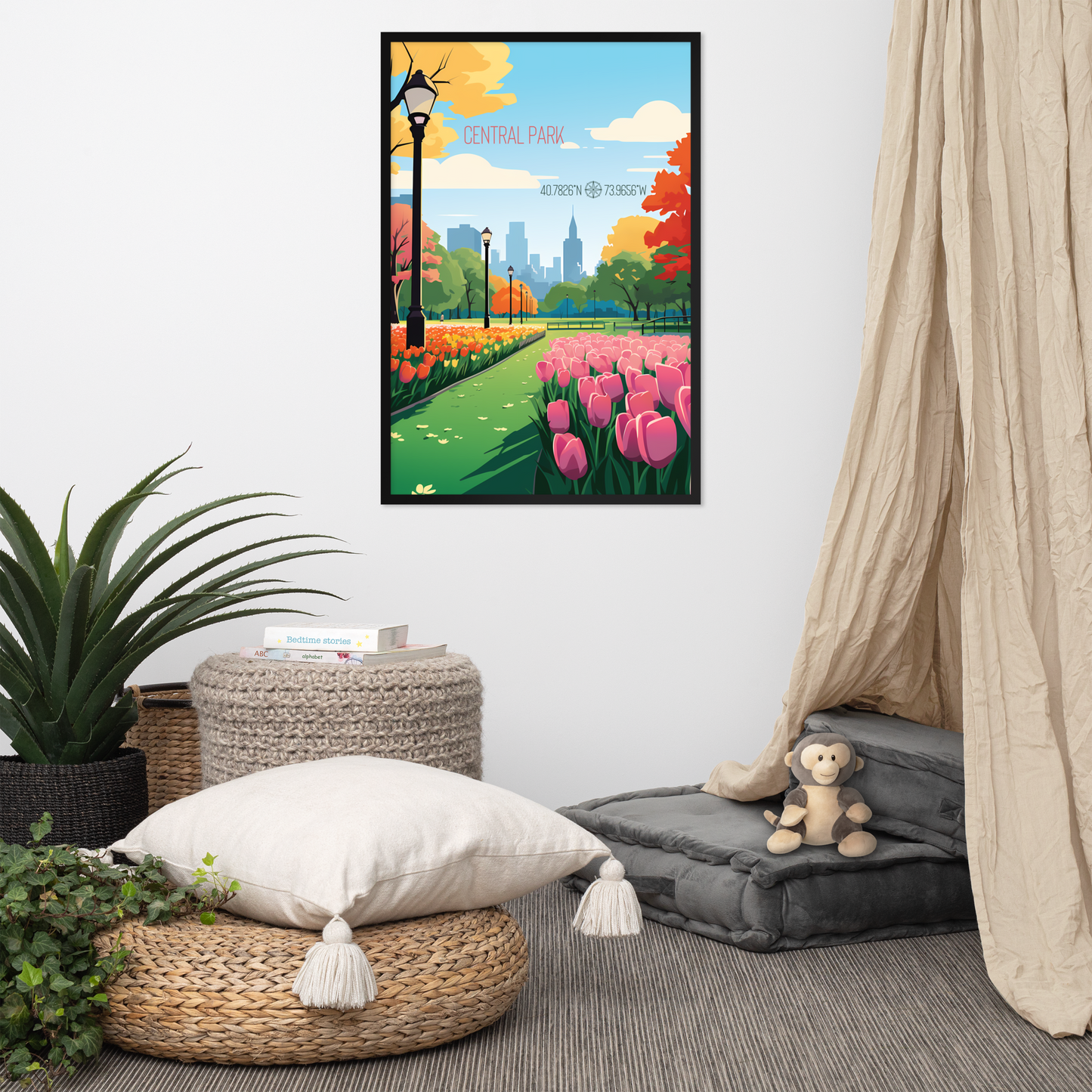 New York - Central Park Spring (Framed poster)