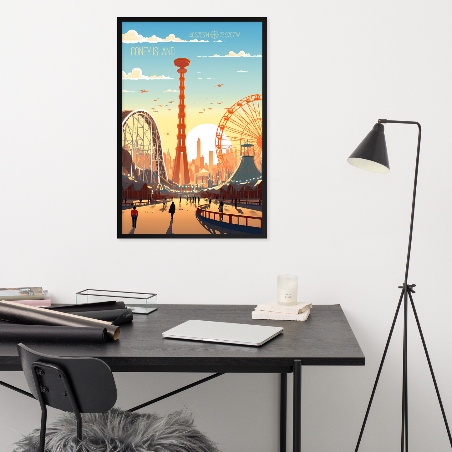 New York - Coney Island (Framed poster)