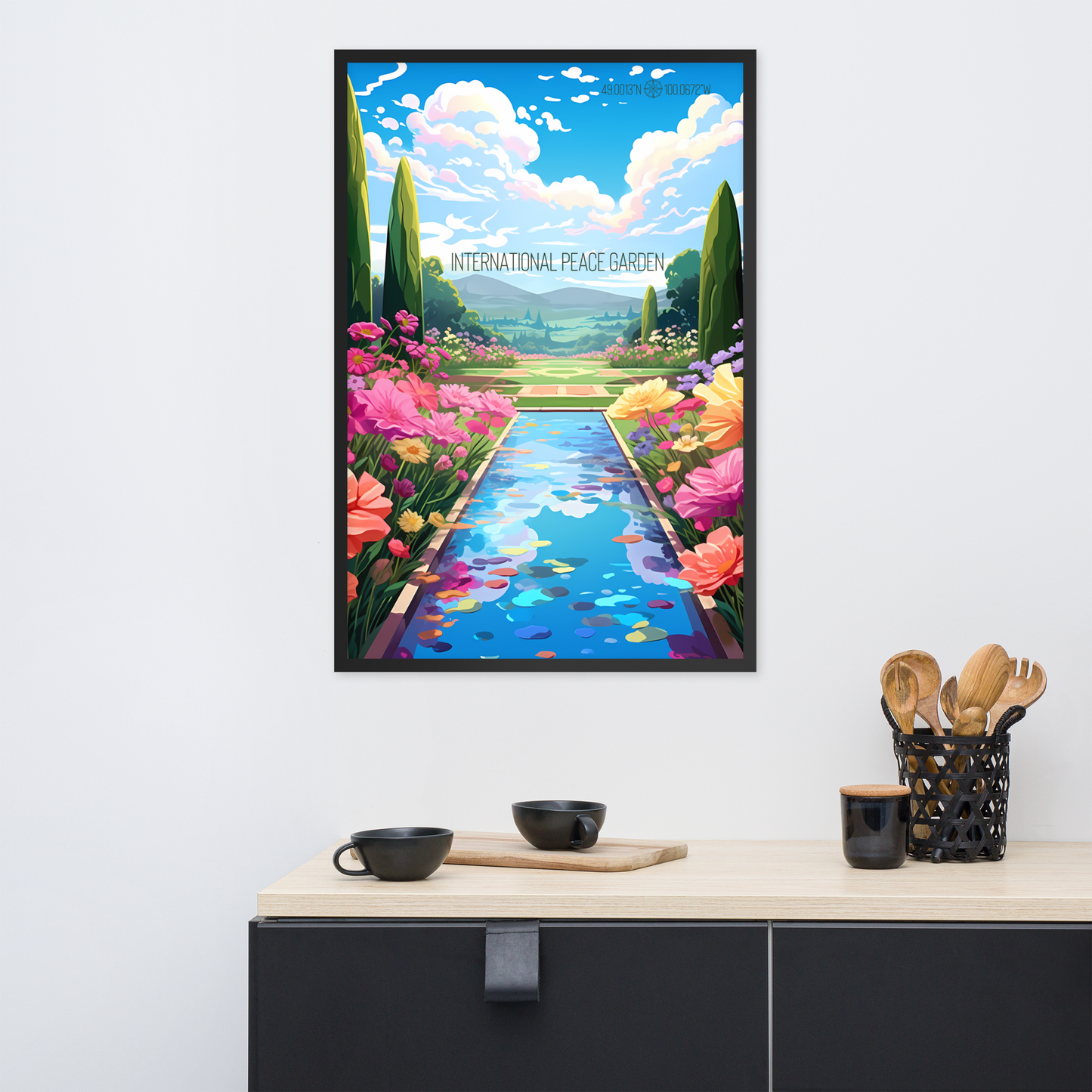 North Dakota - International Peace Garden (Framed poster)