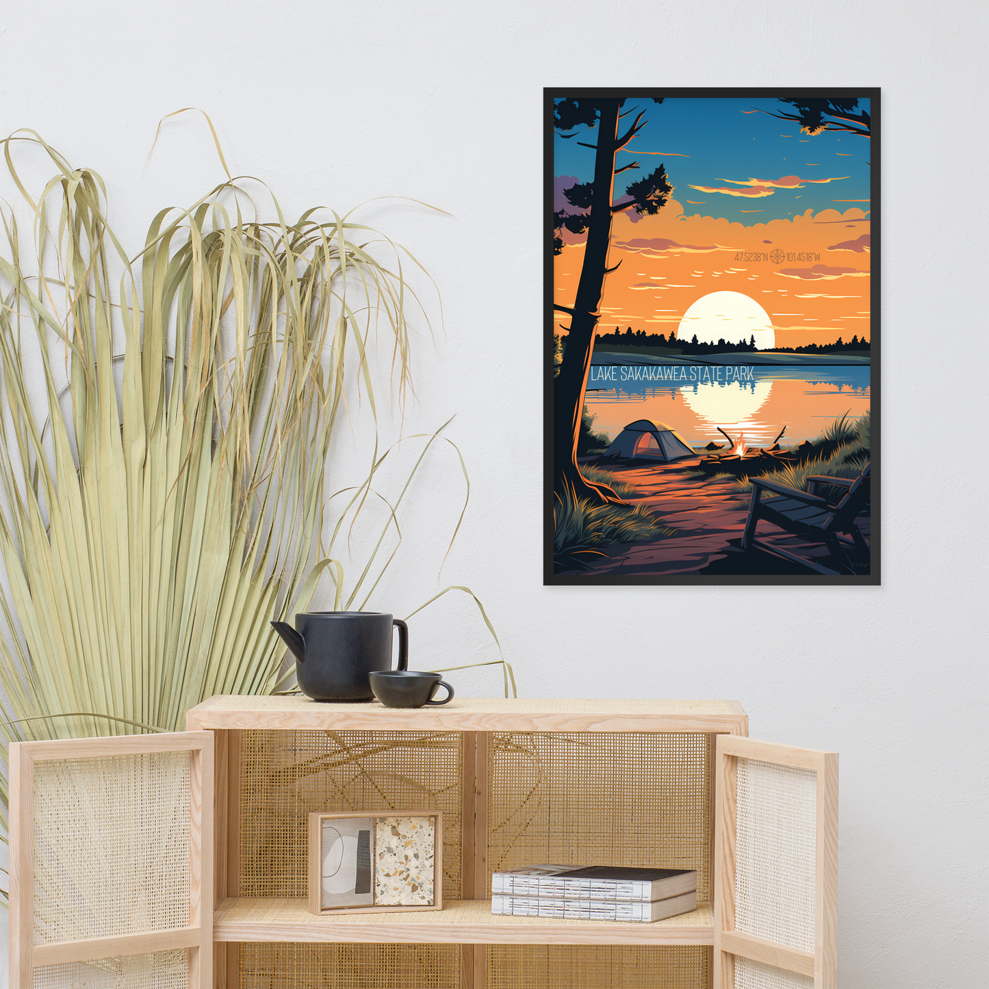 North Dakota - Lake Sakakawea State Park (Framed poster)