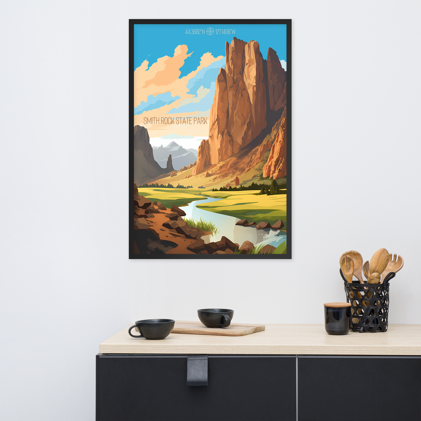 Oregon - Smith Rock State Park (Framed poster)