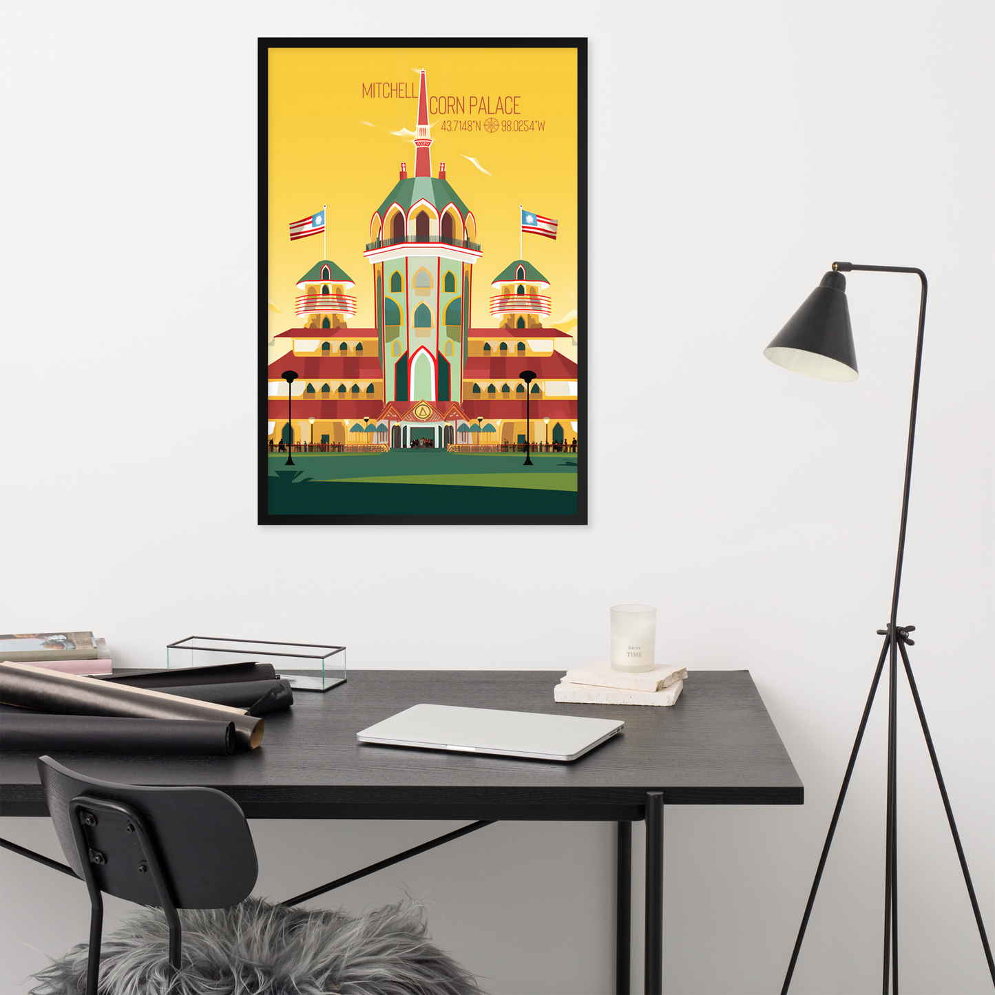 South Dakota - Mitchell Corn Palace (Framed poster)