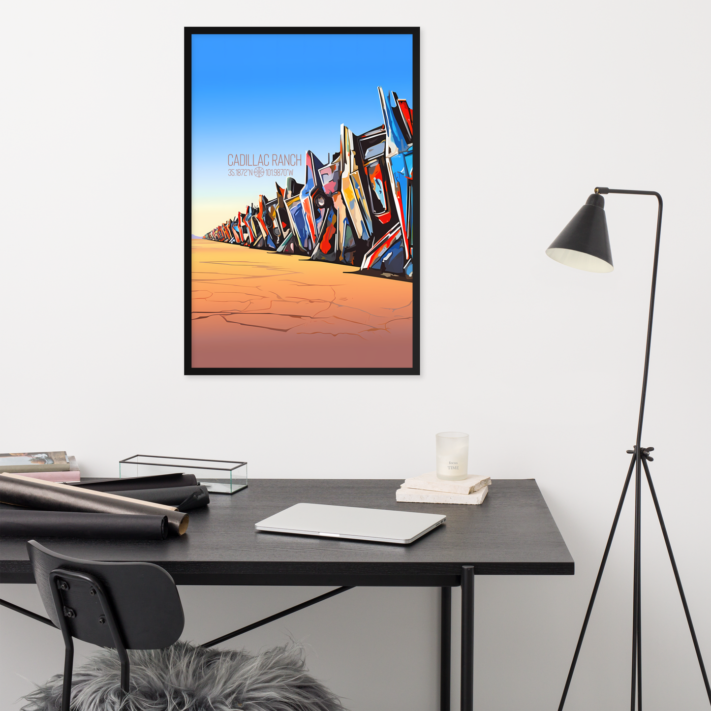 Texas - Cadillac Ranch (Framed poster)