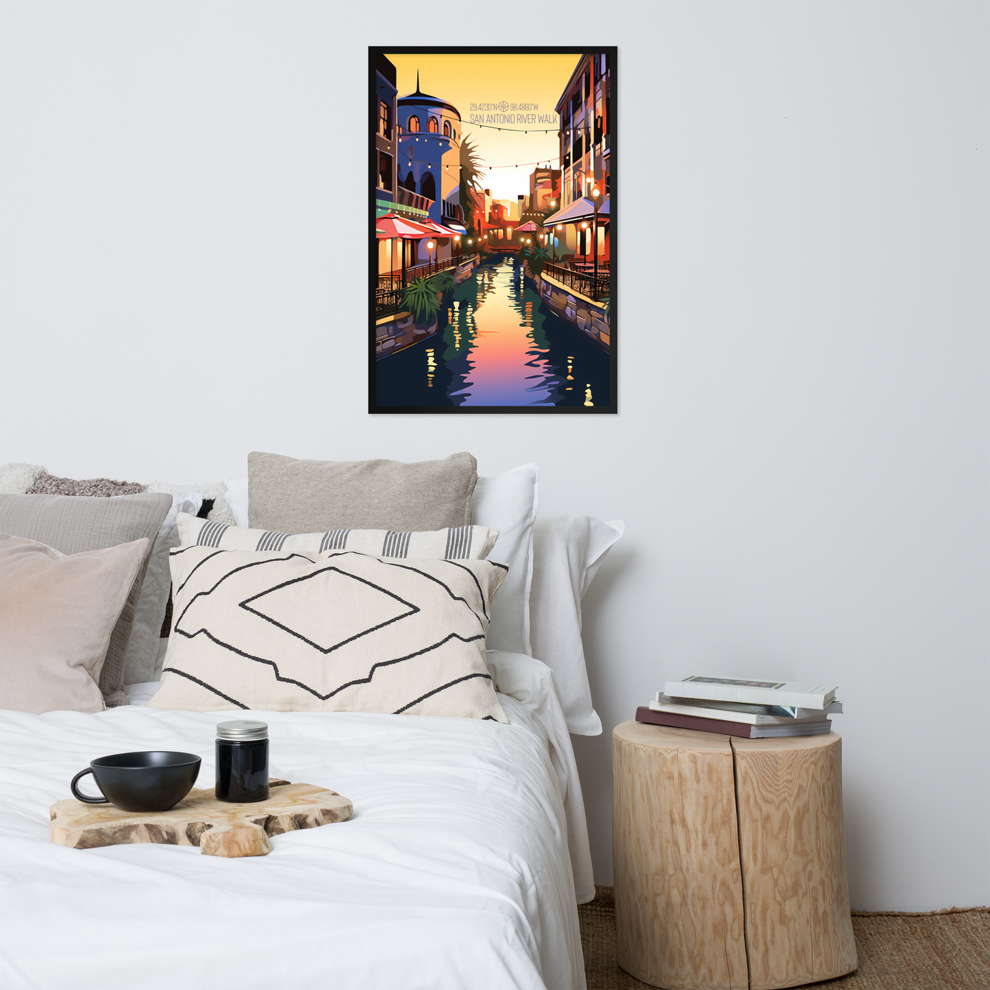 Texas -  San Antonio River Walk (Framed poster)