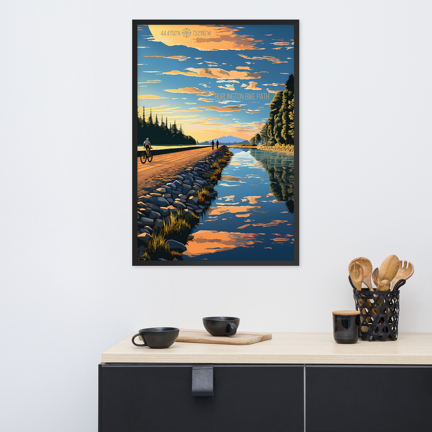 Vermont - Burlington Bike Path (Framed poster)