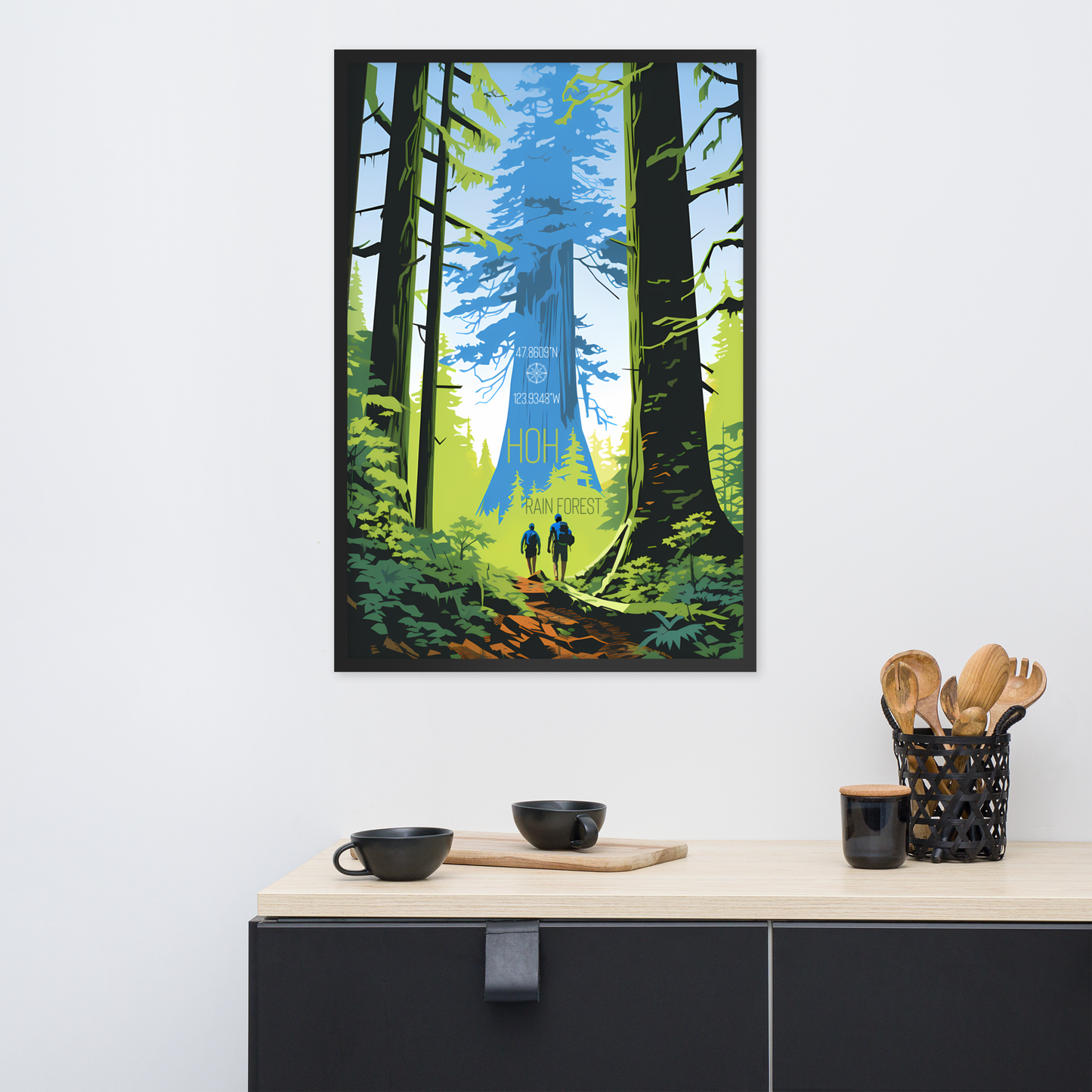 Washington -  Hoh Rainforest (Framed poster)