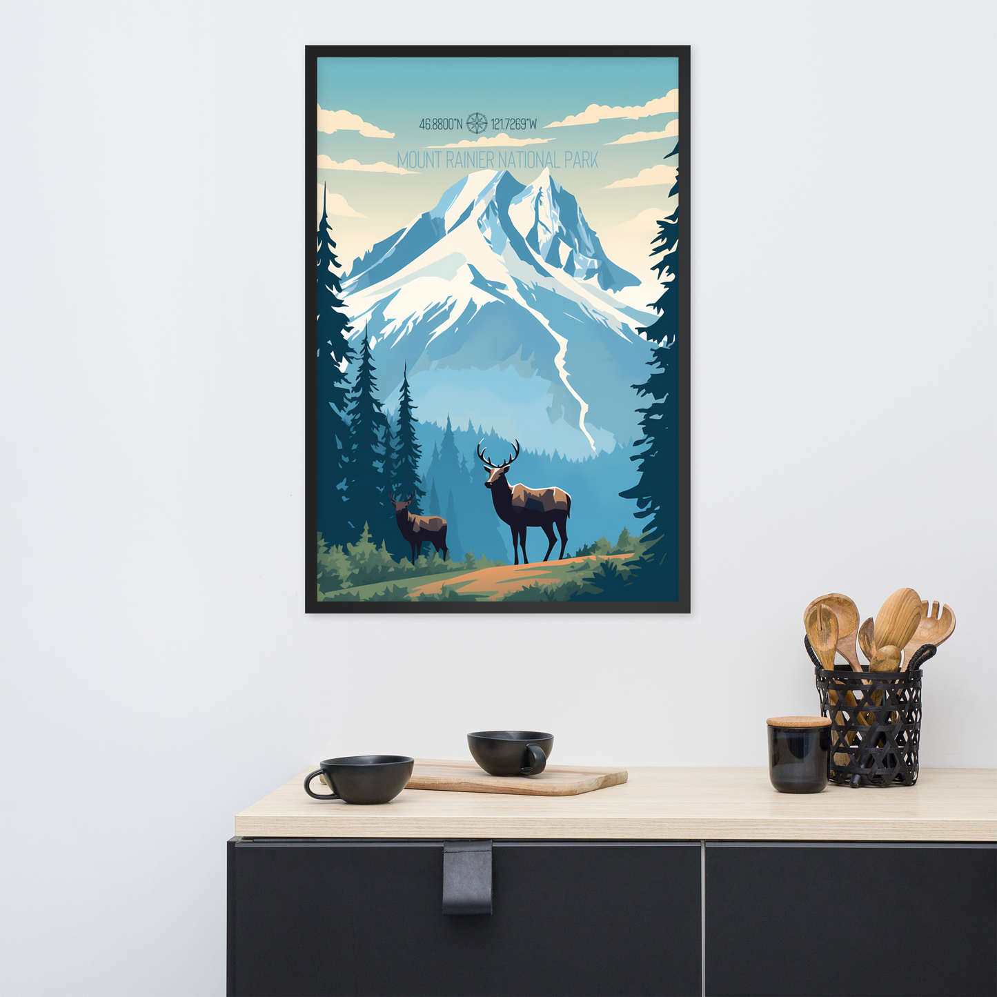 Washington - Mount Rainier National Park (Framed poster)