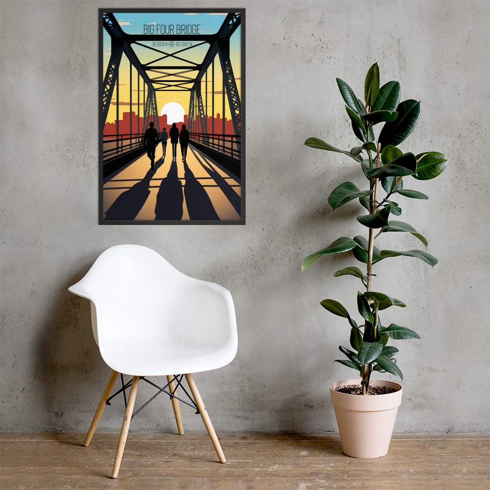 Kentucky - Big Four Bridge (Framed poster)