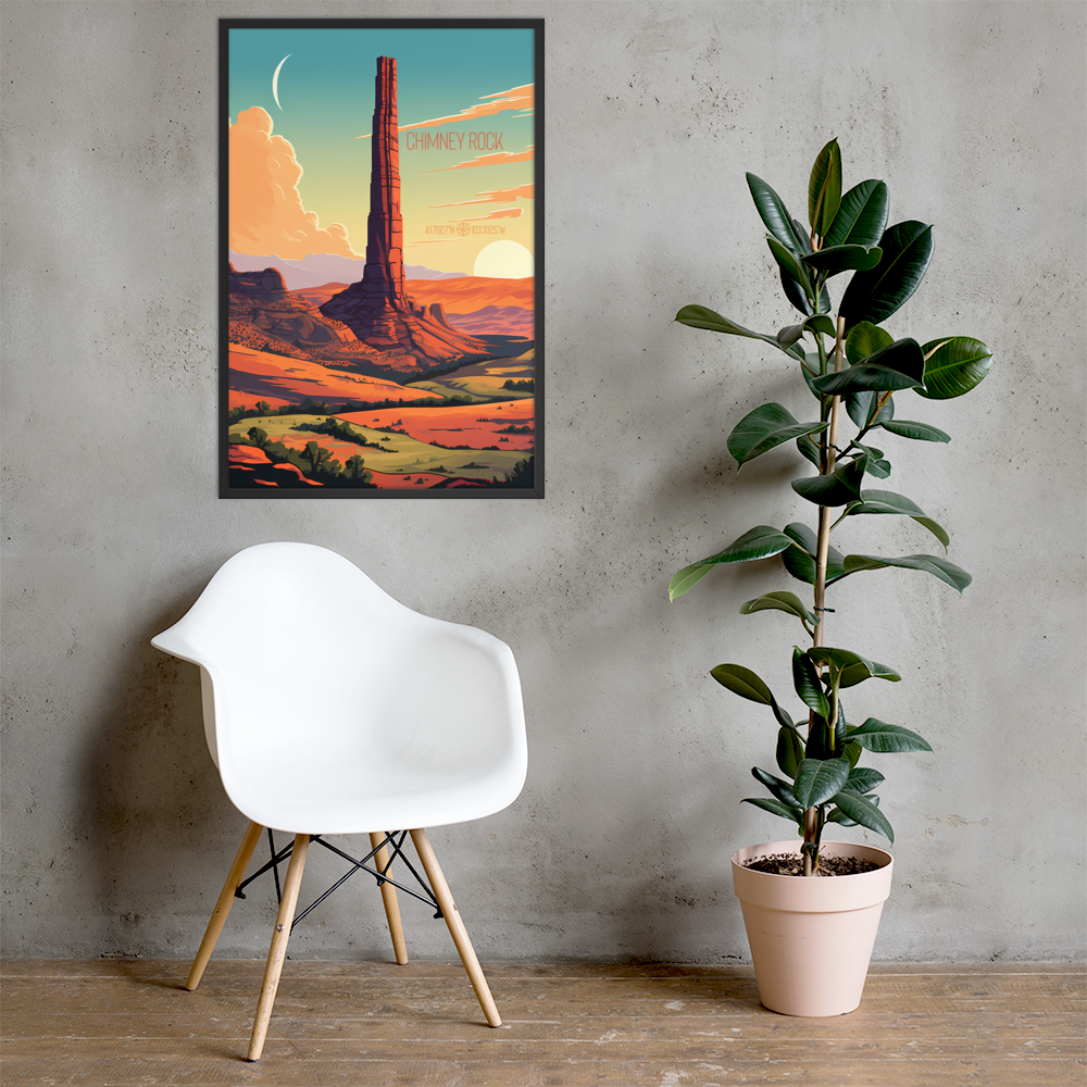 Nebraska - Chimney Rock (Framed poster)