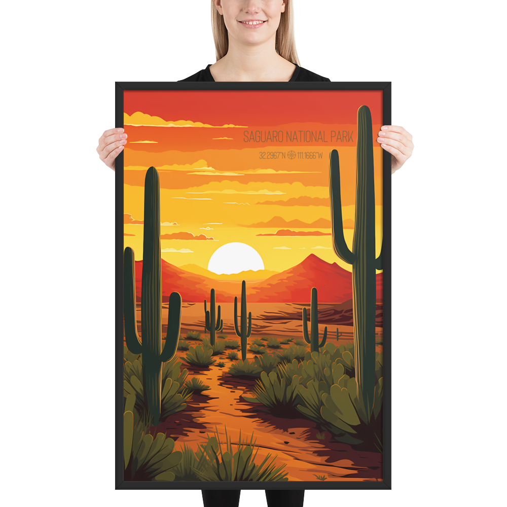 Arizona - Saguaro National Park (Framed poster)