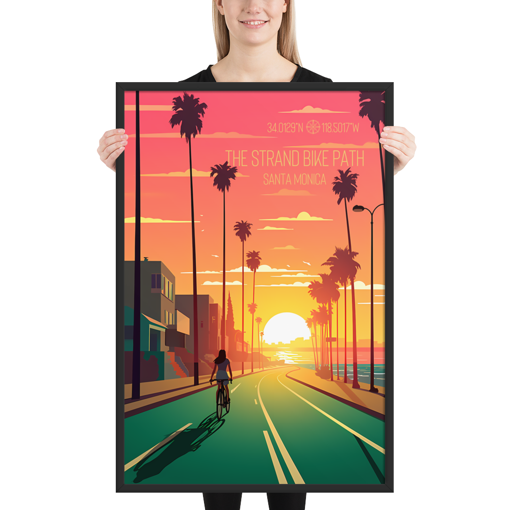 California - The Strand Bike Path - Santa Monica (Framed poster)