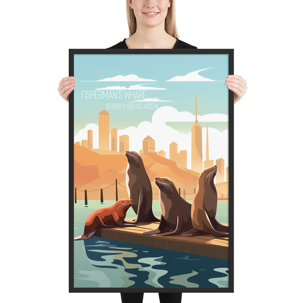 California - Fisherman's Wharf (Framed poster)