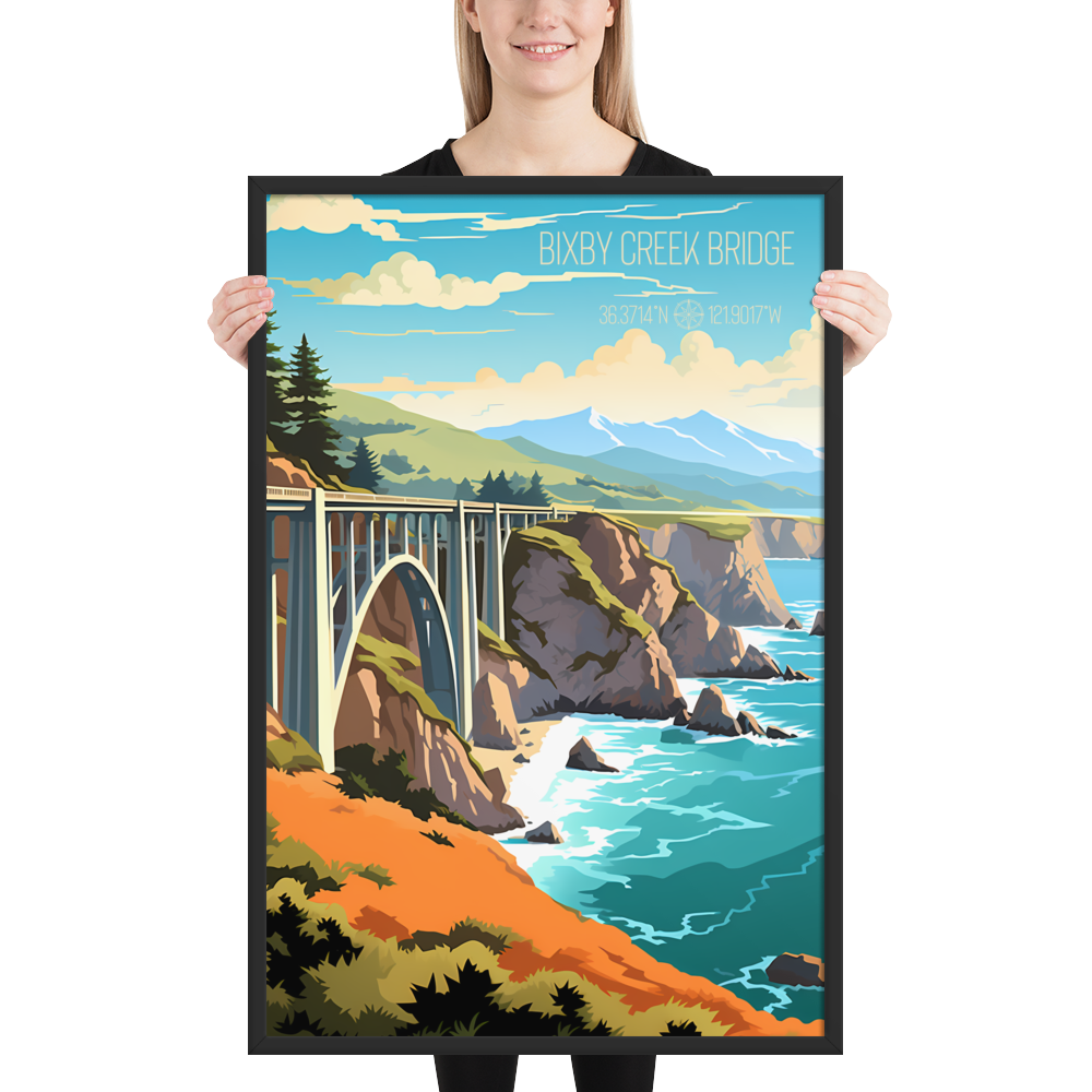 California - Bixby Creek Bridge (Framed poster)