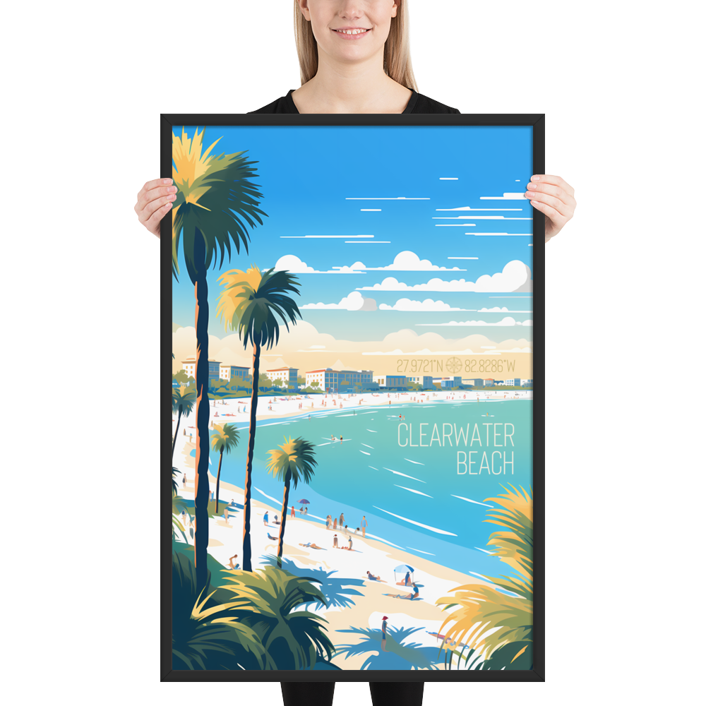 Florida - Clearwater Beach (Framed poster)