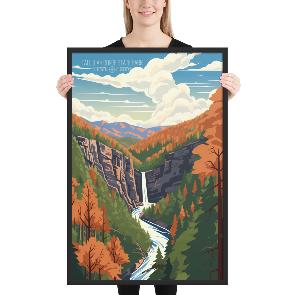 Georgia - Tallulah Gorge State Park (Framed poster)