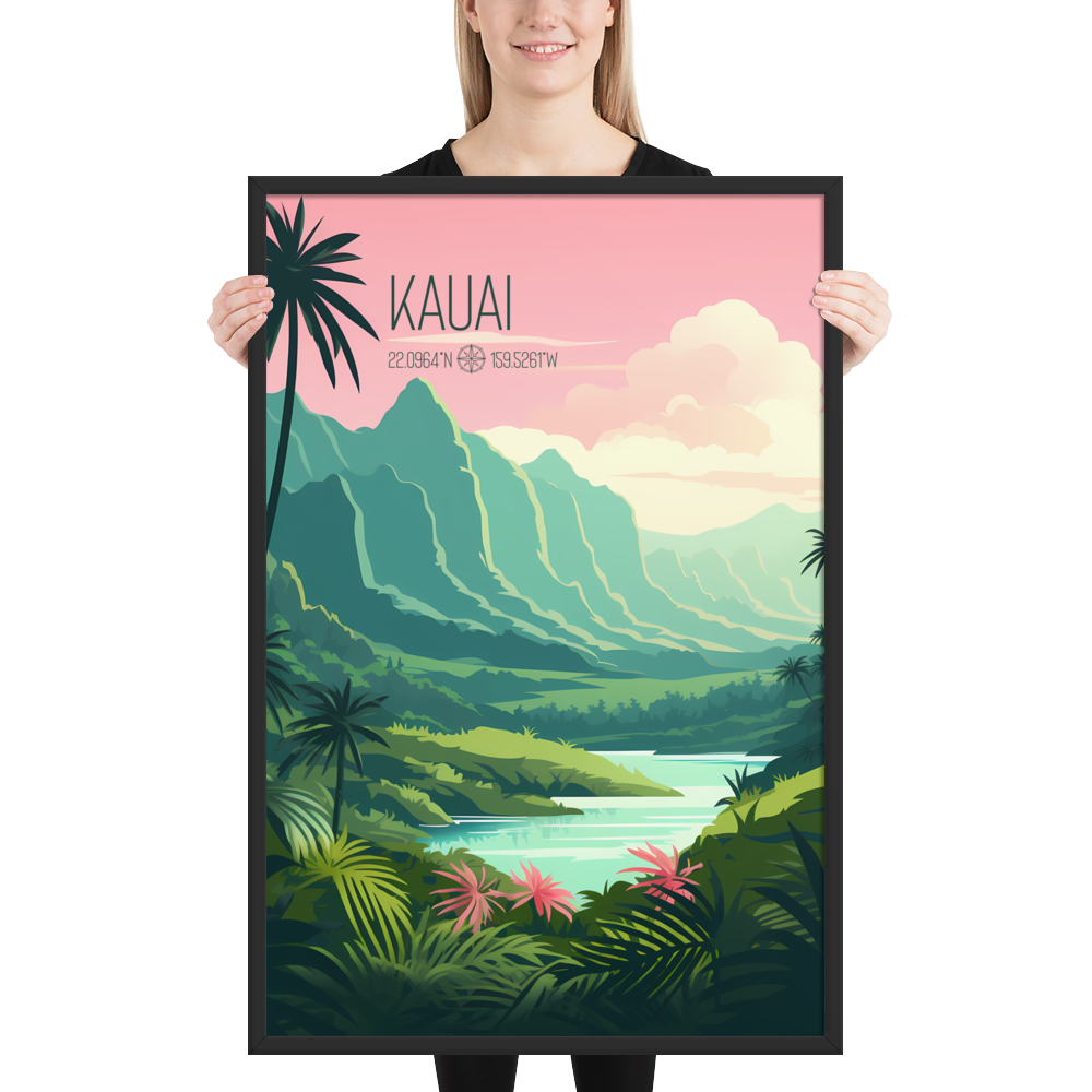 Hawaii - Kauai (Framed poster)