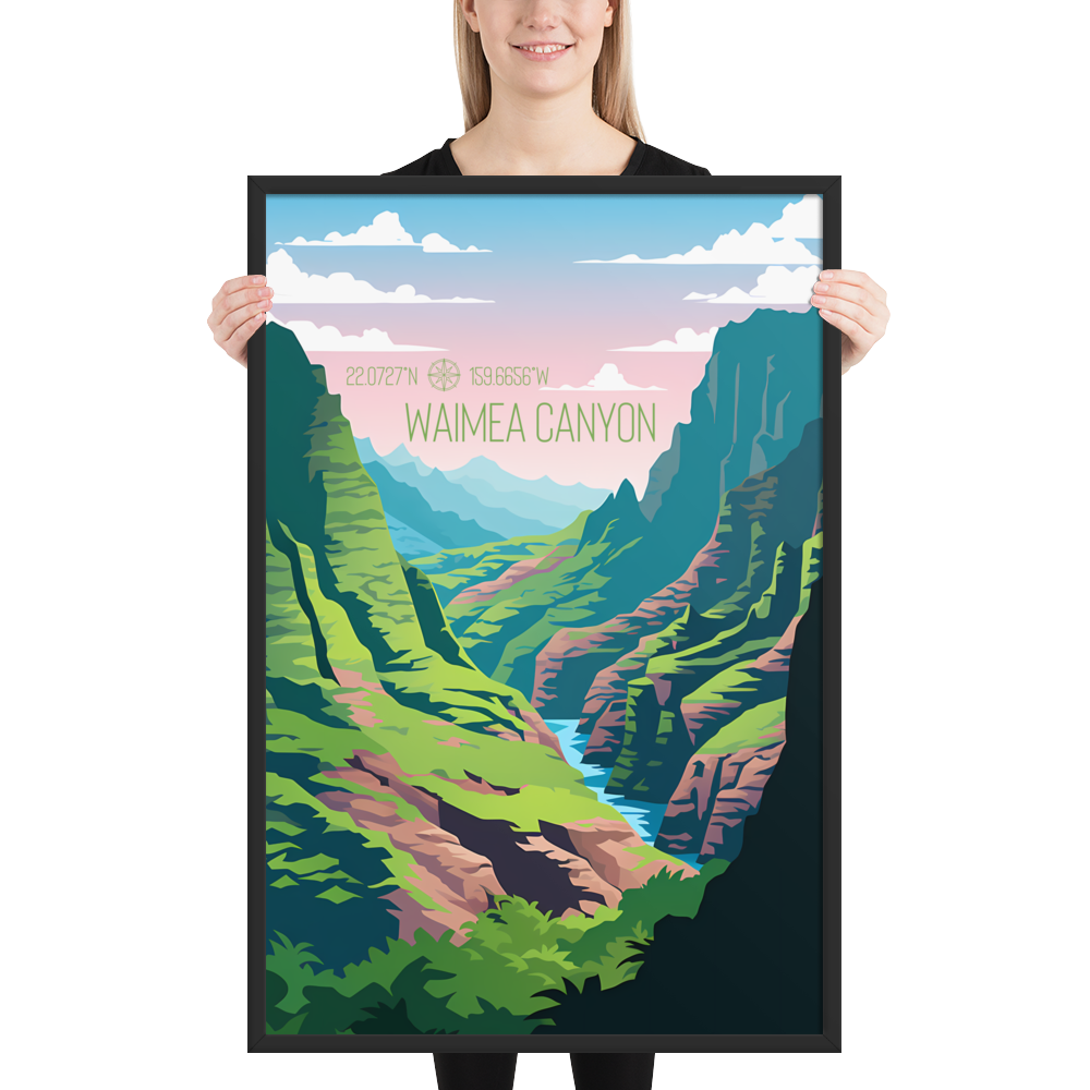 Hawaii - Waimea Canyon (Framed poster)