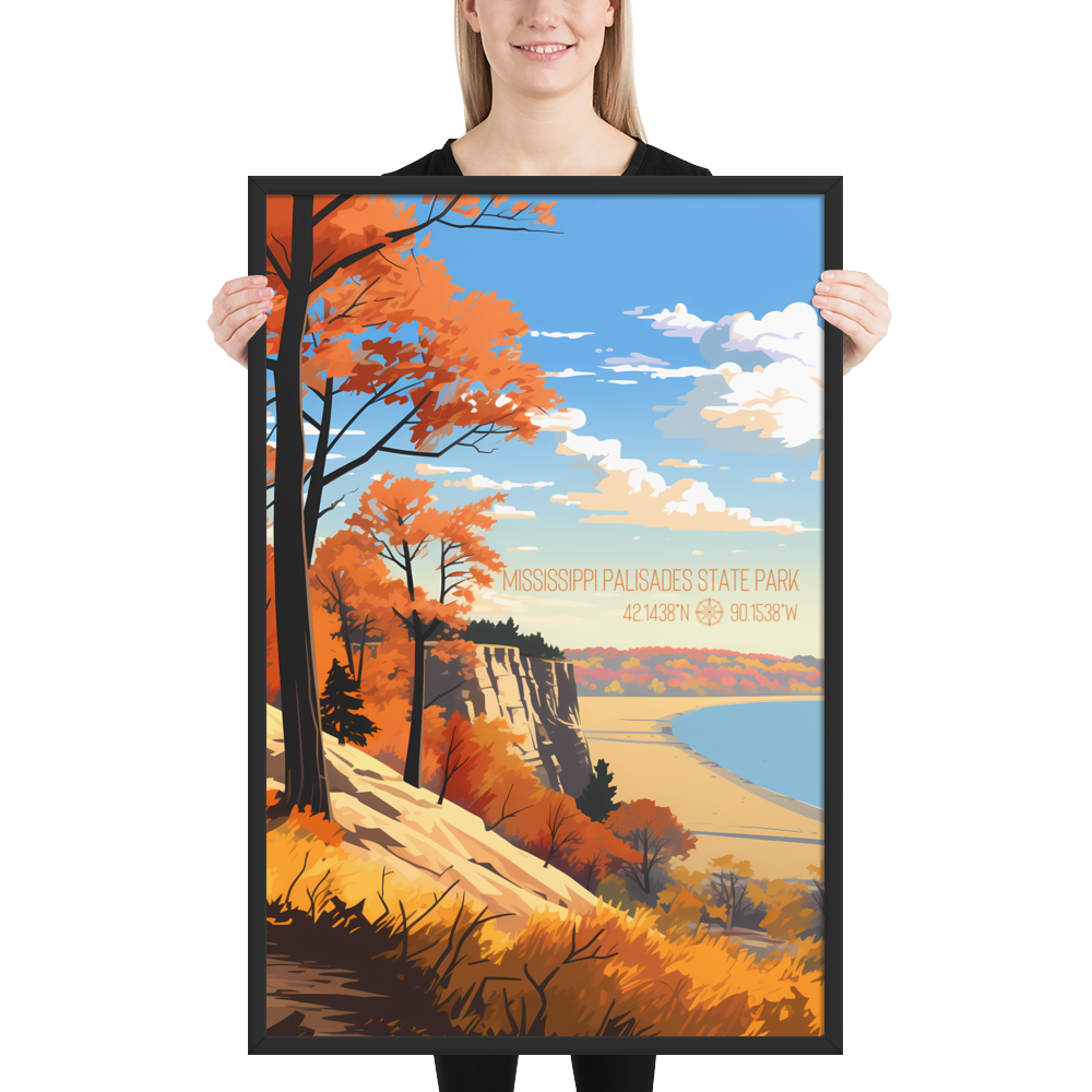 Illinois - Mississippi Palisades State Park (Framed poster)