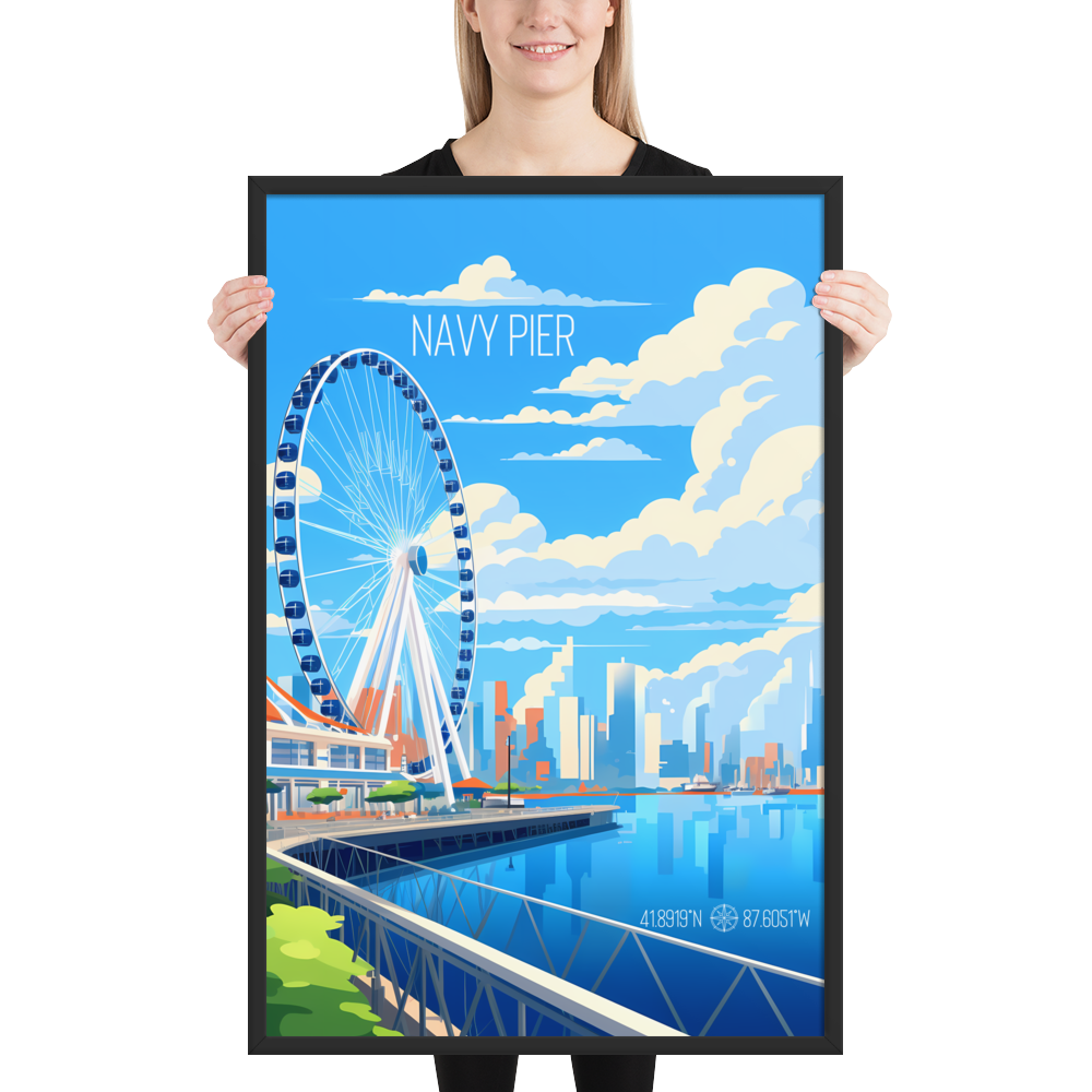 Illinois - Navy Pier (Framed poster)