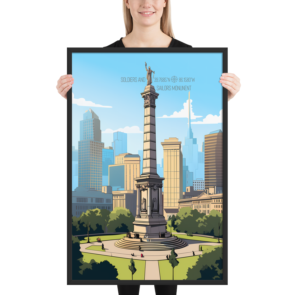 Indiana - Soldiers and Sailors Monument (Framed poster)