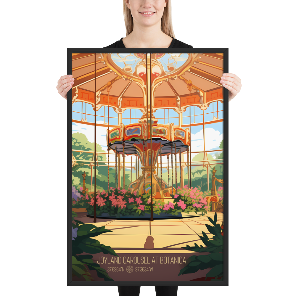 Kansas - Joyland Carousel at Botanica (Framed poster)