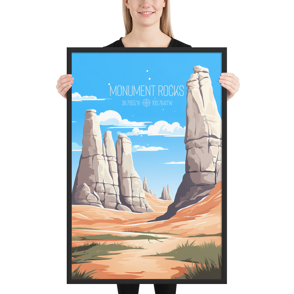 Kansas - Monument Rocks (Framed poster)