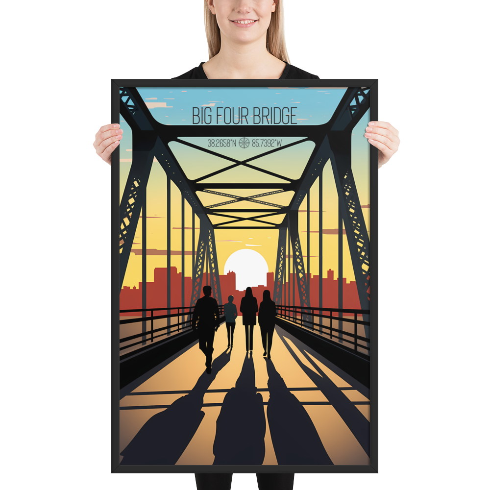 Kentucky - Big Four Bridge (Framed poster)