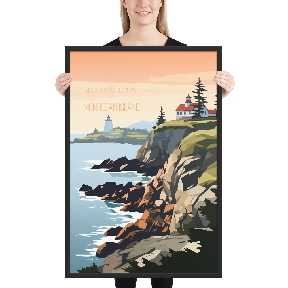 Maine - Monhegan Island (Framed poster)