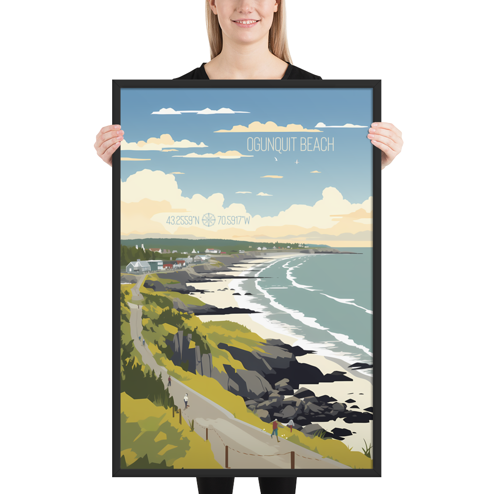 Maine - Ogunquit Beach (Framed poster)