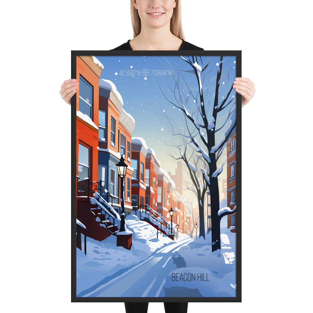 Massachusetts - Beacon Hill (Framed poster)