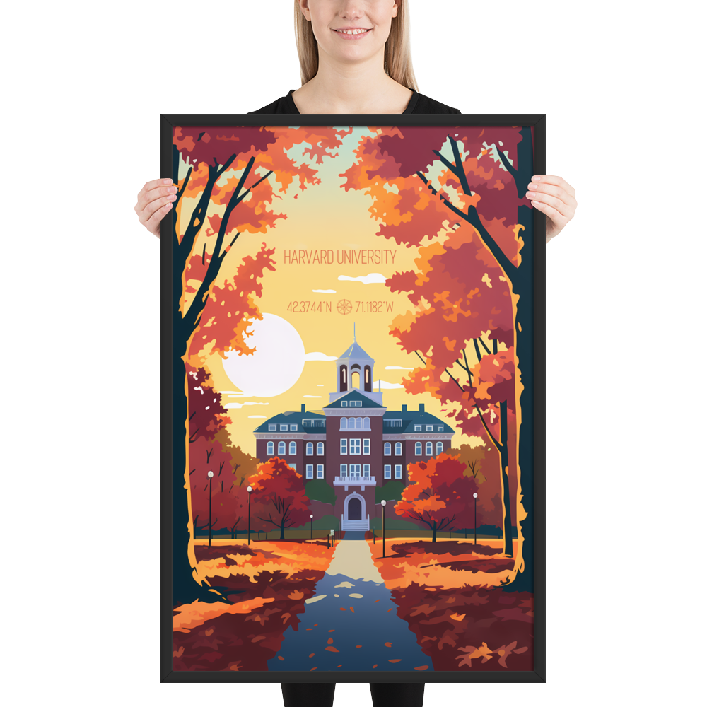 Massachusetts - Harvard University (Framed poster)