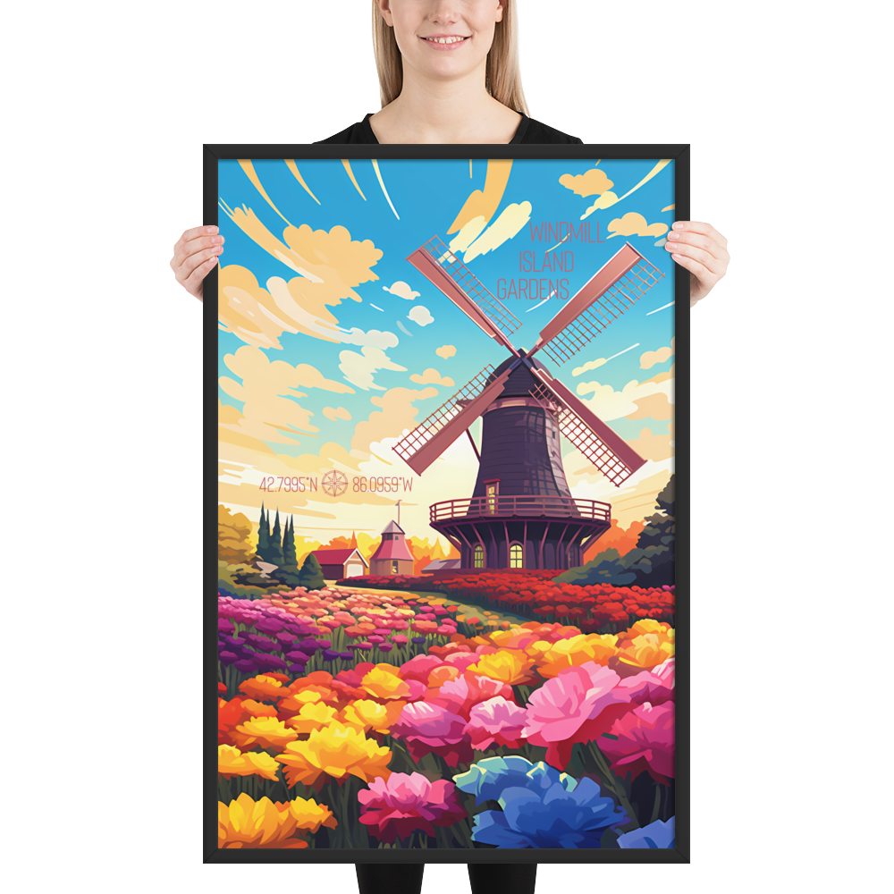 Michigan - Windmill Island Gardens (Framed poster)