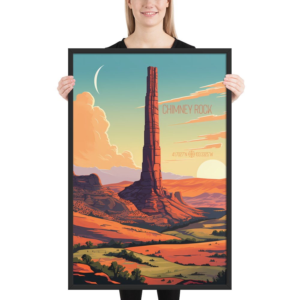 Nebraska - Chimney Rock (Framed poster)