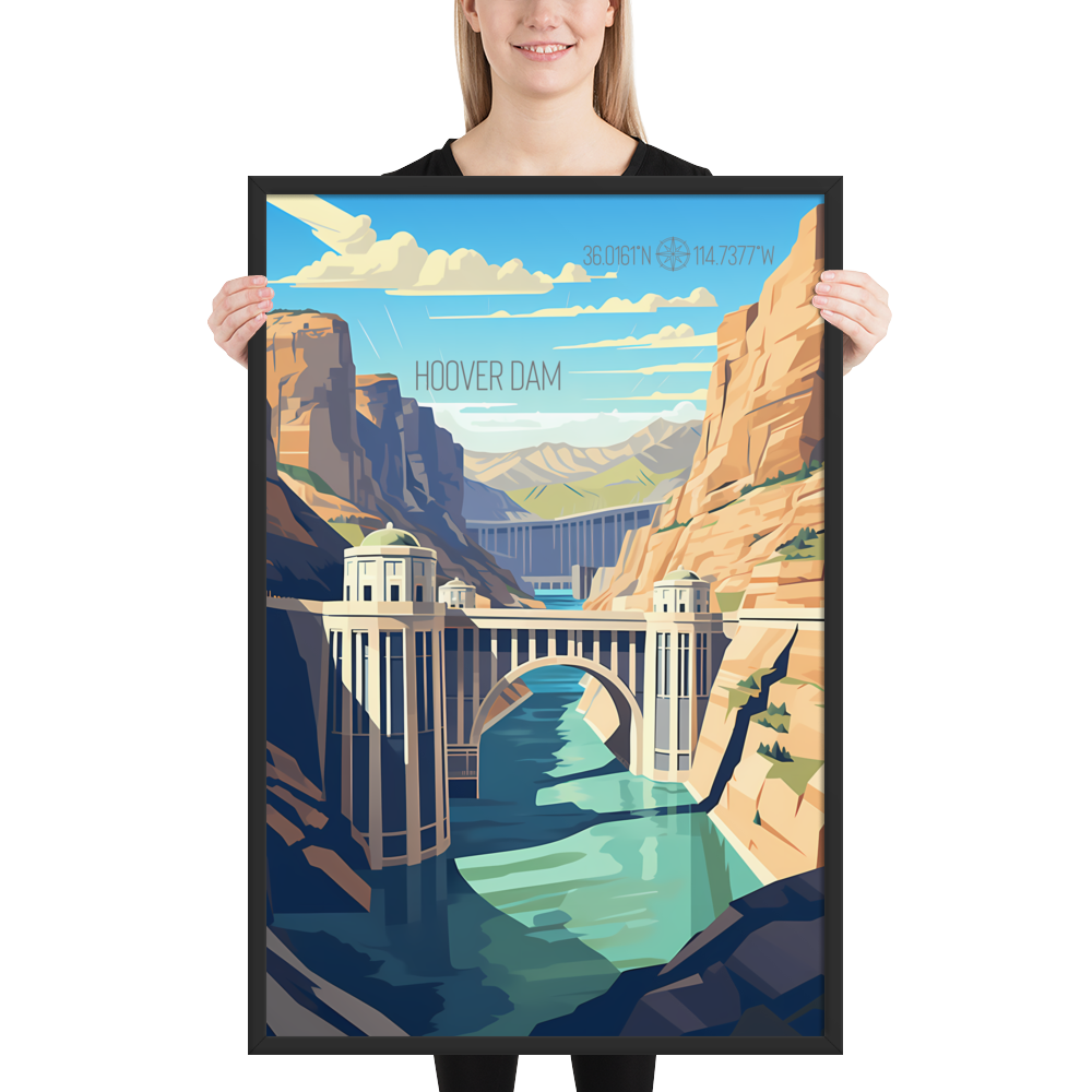 Nevada - Hoover Dam (Framed poster)