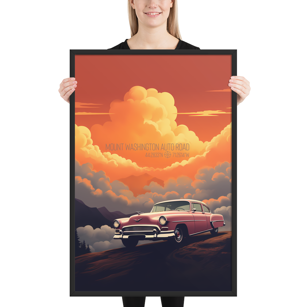 New Hampshire - Mount Washington Auto Road (Framed poster)